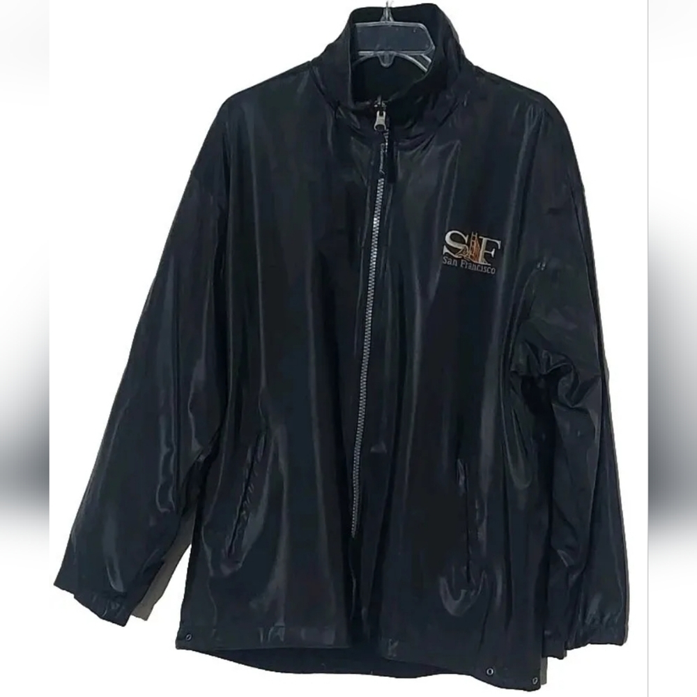 San Francisco Cheneral Vintage All Black Reversible Men's Jacket Size Large